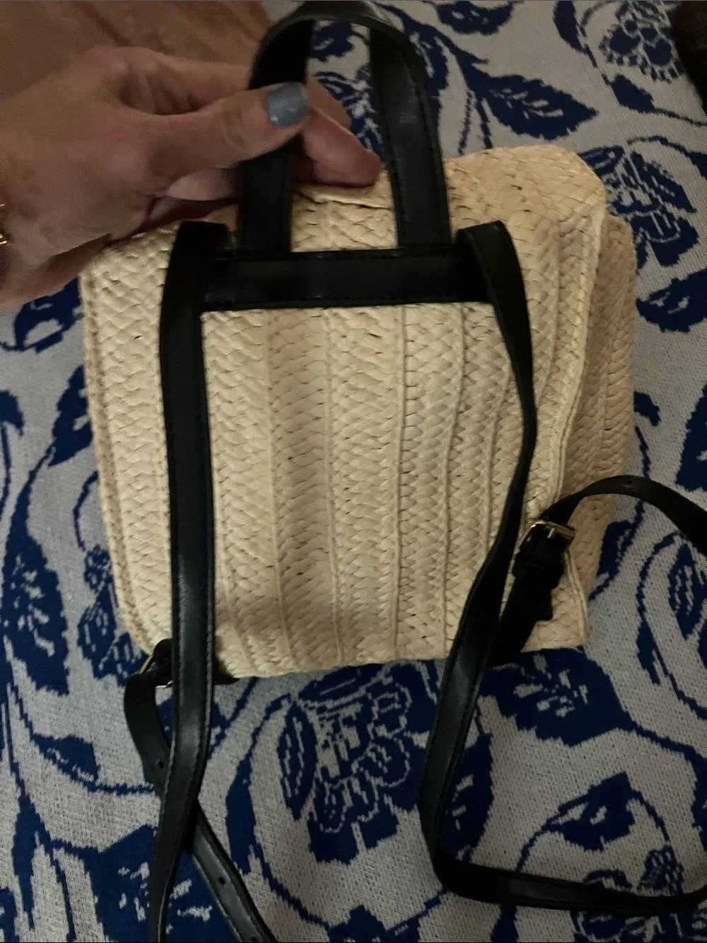 Woven Straw Backpack - Natural
